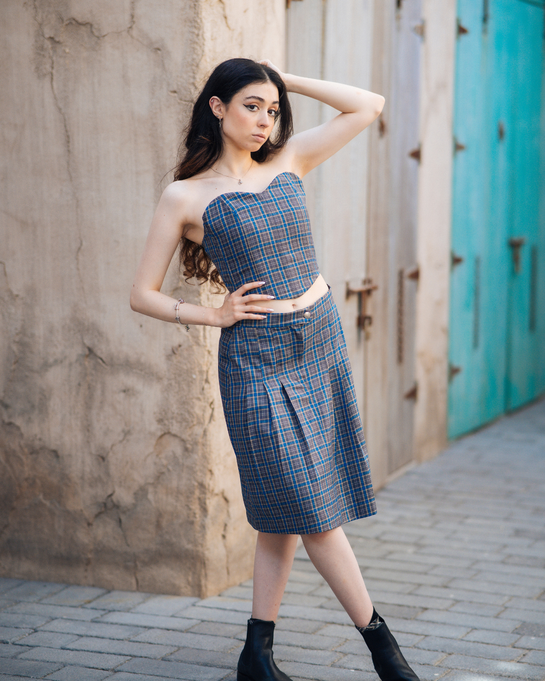 Women's Pleated Skirt | Checkmate Pleated Skirt | Janta Kumari