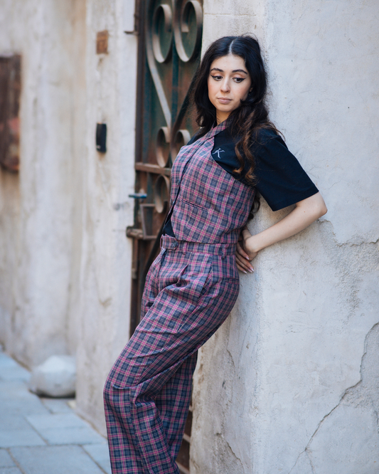 Women's Waist Coat | Street Check Waistcoat | Janta Kumari