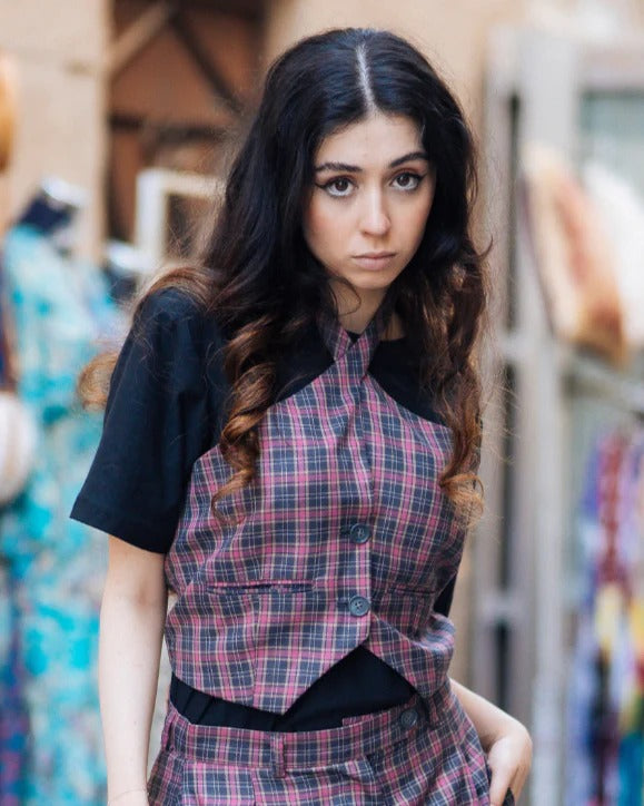 Premium Tartan Co-Ord Set – Women Waistcoat + Pleated Trouser
