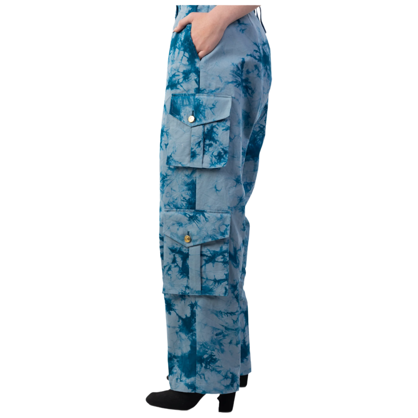 Tye Dye Denim Cargo Pants